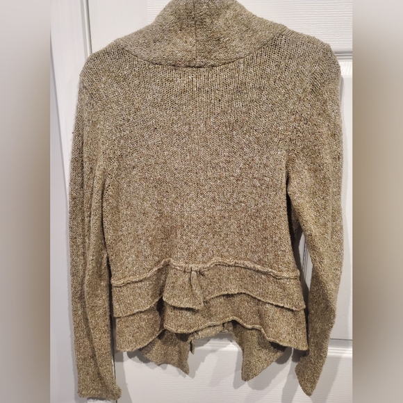 Fever heathered green and oatmeal Blazer style sweater with snaps - Picture 2 of 4